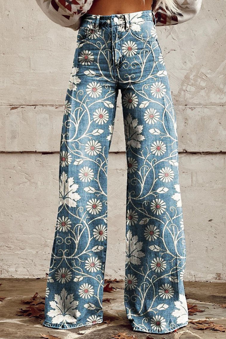 Damskie spodnie boho w stylu vintage – modny i wygodny look na co dzień