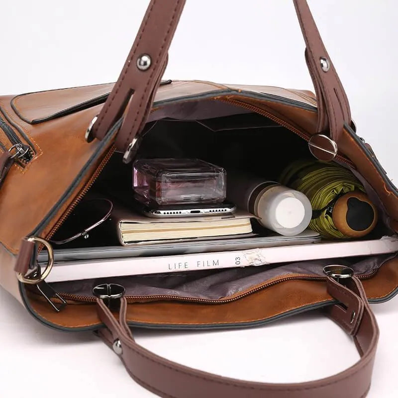 Sienna™ – Elegante Klassieke Lederen Schoudertas voor Tijdloze Stijl