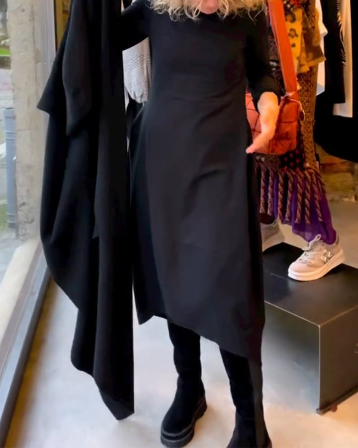 Schwarzes Midikleid mit Eva™-Taschen - Eleganz und Komfort in einem Design