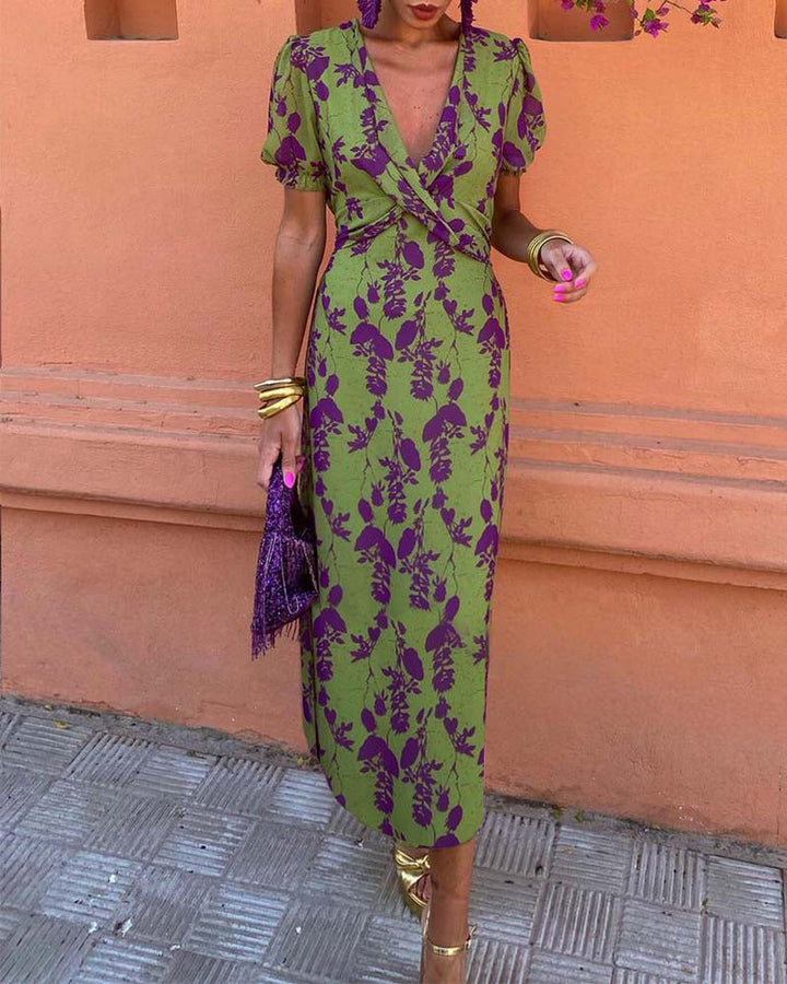 Abito Natalizio™ Elegante con Scollo a V