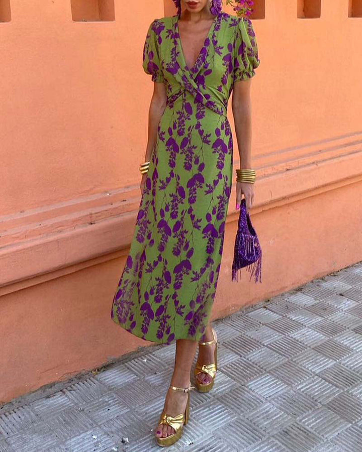 Abito Natalizio™ Elegante con Scollo a V