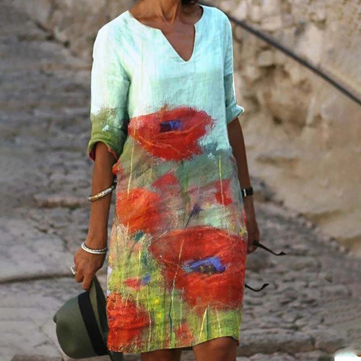 Elegante Top Scollo a V con Maniche a Tre Quarti - Flippa™