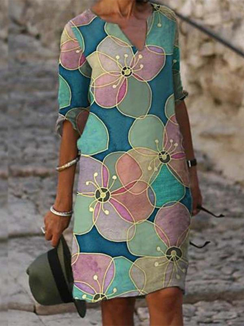Elegante Top Scollo a V con Maniche a Tre Quarti - Flippa™