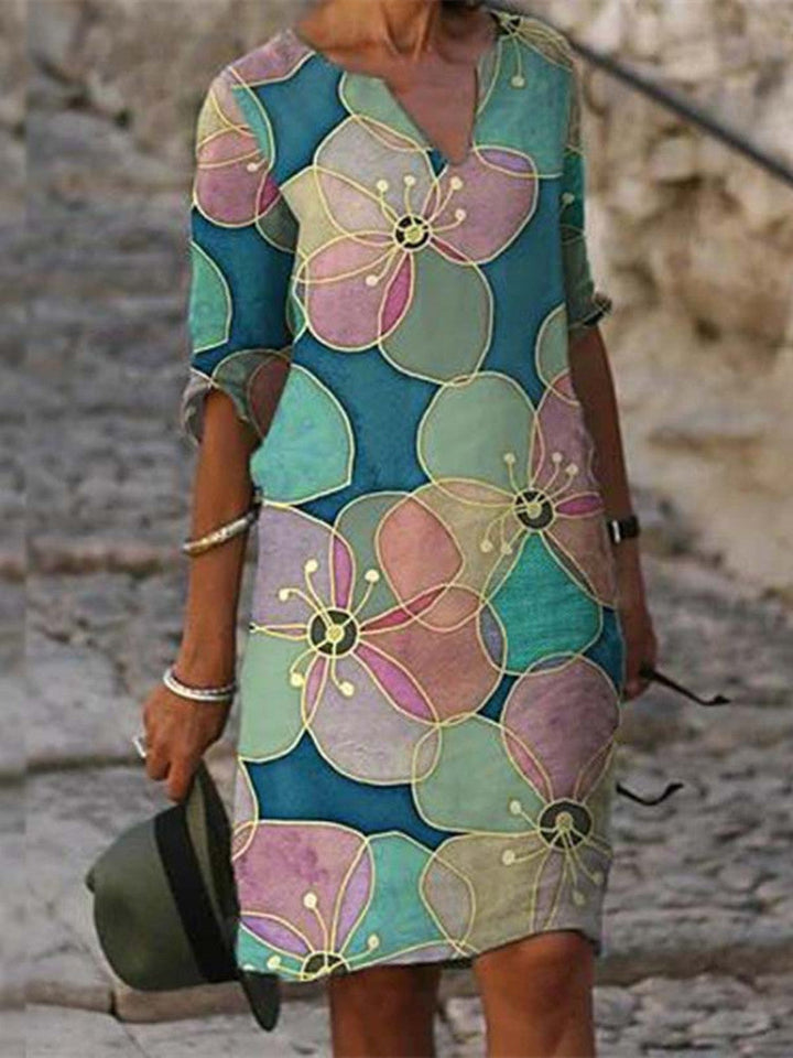 Elegante Top Scollo a V con Maniche a Tre Quarti - Flippa™