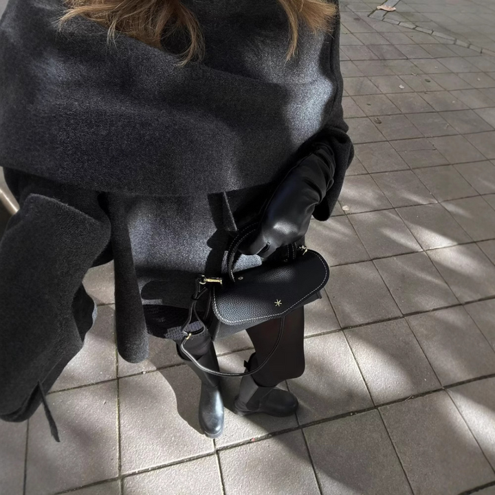 Maddalena™ - Elegante Trench in Lana con Sciarpa Inclusa