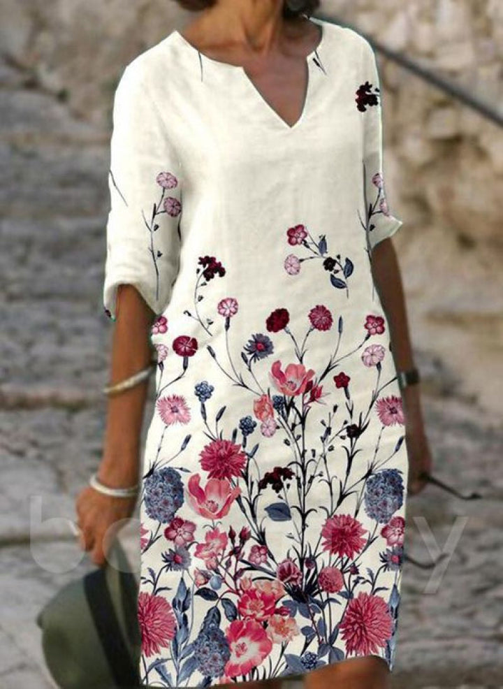 Elegante Top Scollo a V con Maniche a Tre Quarti - Flippa™