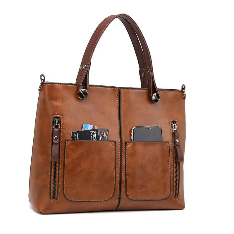 Sienna™ – Elegante Klassieke Lederen Schoudertas voor Tijdloze Stijl