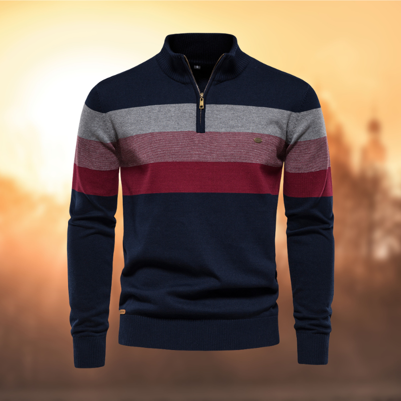 Eleganter und bequemer gestreifter Herren-Pullover - das perfekte Accessoire für stilvolle Männer