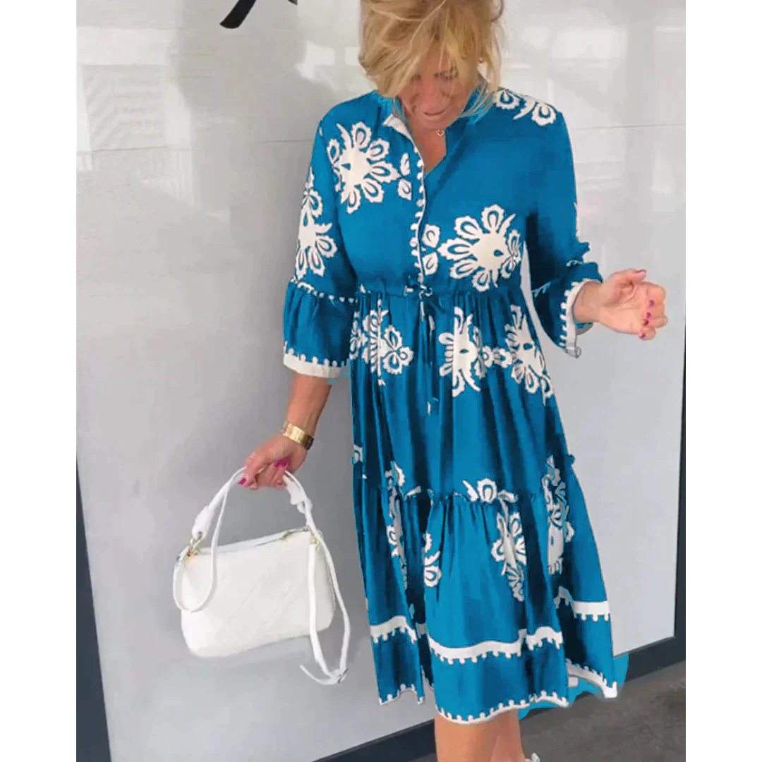 Abito Floreale Livia™ con Eleganti Maniche a Tre Quarti