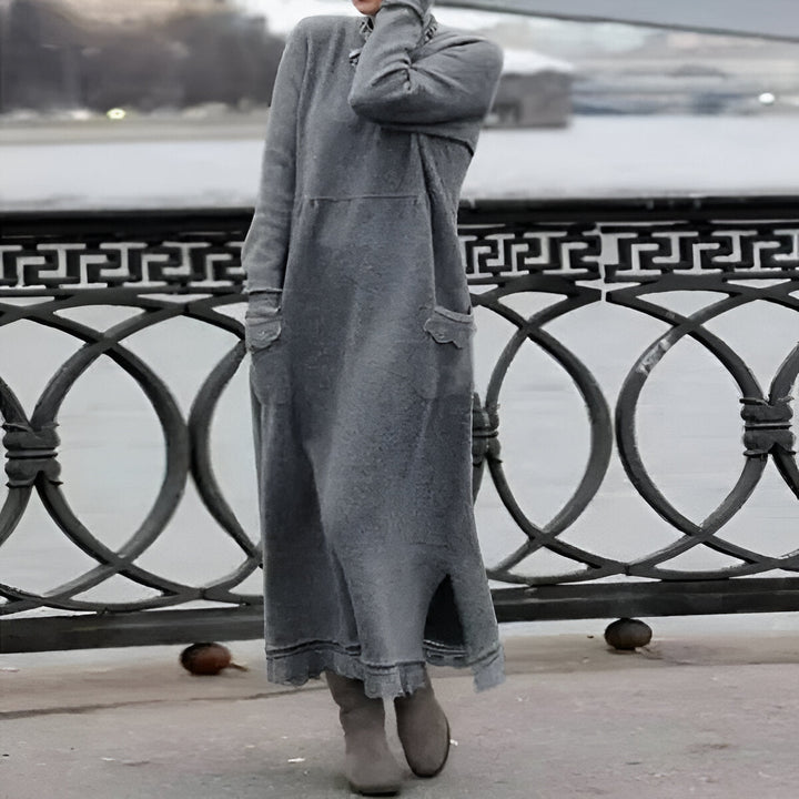 Laura™ - Langes Winterkleid mit Schlitz