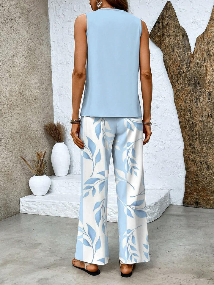 Completo Estivo Elegante Due Pezzi Blu Chiaro per Donna - Natala™
