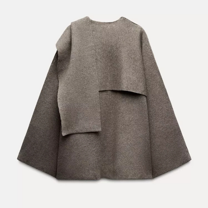 Maddalena™ - Elegante Trench in Lana con Sciarpa Inclusa
