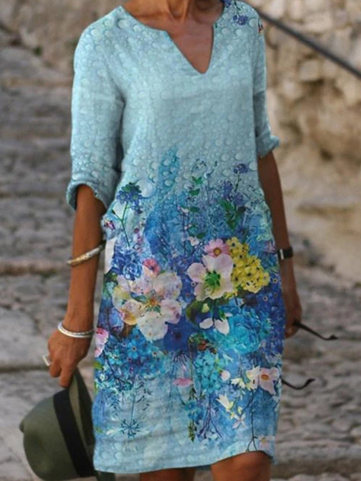Elegante Top Scollo a V con Maniche a Tre Quarti - Flippa™