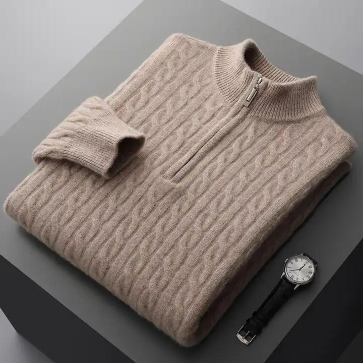 Milan™ – 100% Kaschmir Halb-Zip Pullover