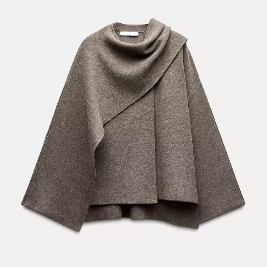 Maddalena™ - Elegante Trench in Lana con Sciarpa Inclusa
