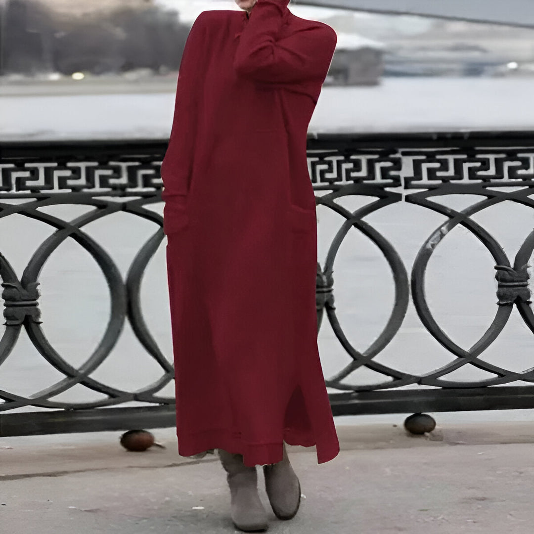 Laura™ - Langes Winterkleid mit Schlitz