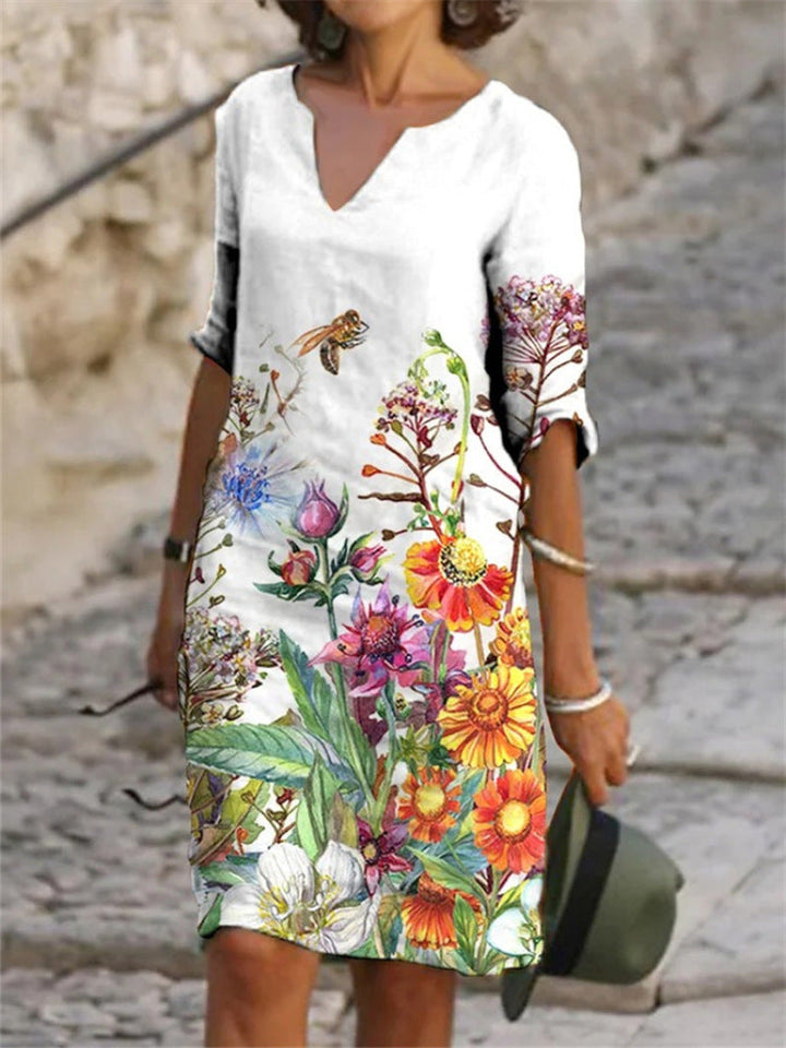 Elegante Top Scollo a V con Maniche a Tre Quarti - Flippa™