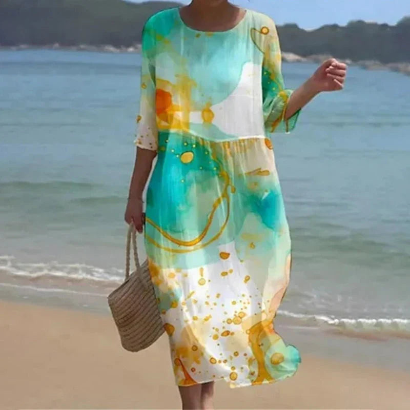 Assisi™ - Eleganz neu definiert: Bequemes Kleid mit mittleren Ärmeln für einen einzigartigen Stil