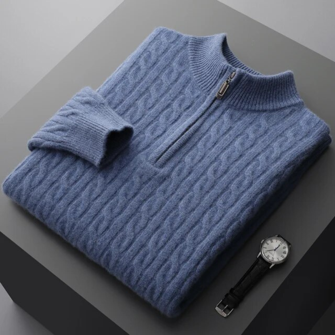 Milan™ – 100% Kaschmir Halb-Zip Pullover
