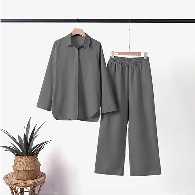 Viola™ - Elegantes Hemd- und Hosenset aus ultra-robuster Baumwolle und Leinen