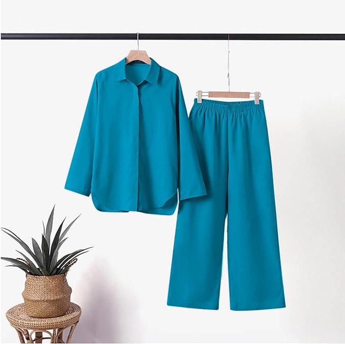 Viola™ - Elegantes Hemd- und Hosenset aus hochwertiger Baumwolle und Leinen