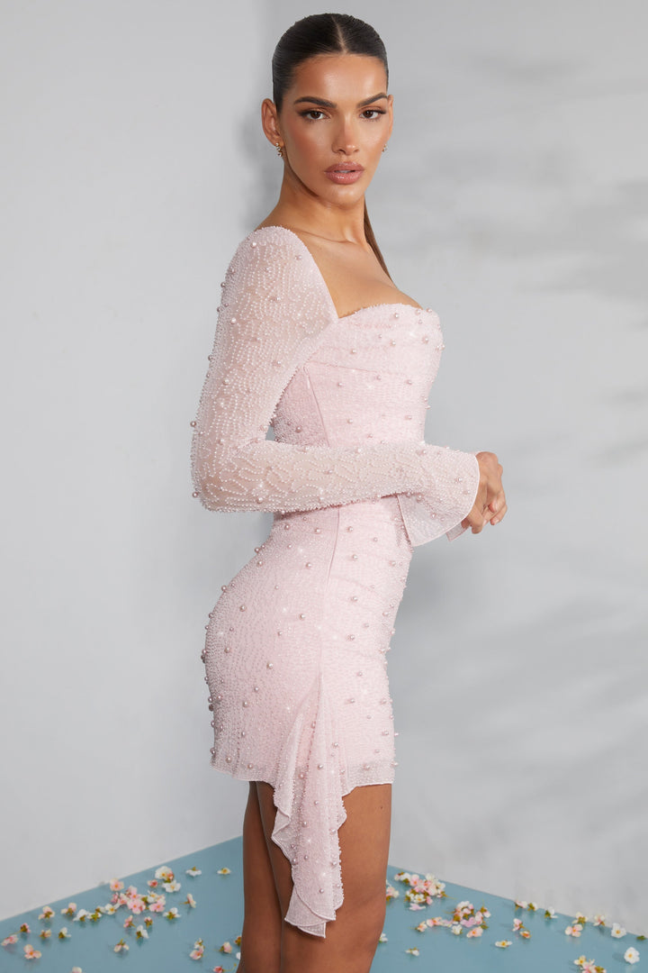 Abito Elegante Natalina™ con Perline e Chic Maniche Lunghe