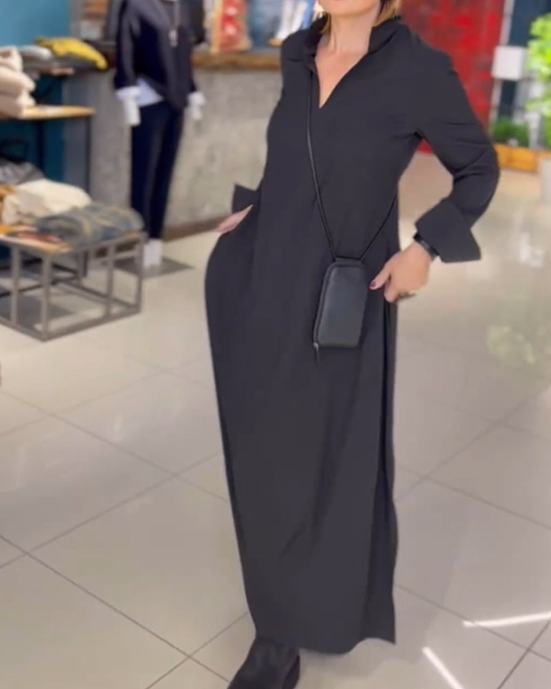 Nora™ - Langes Polokleid mit Schlitz