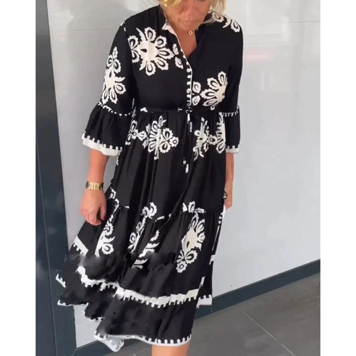 Abito Floreale Livia™ con Eleganti Maniche a Tre Quarti