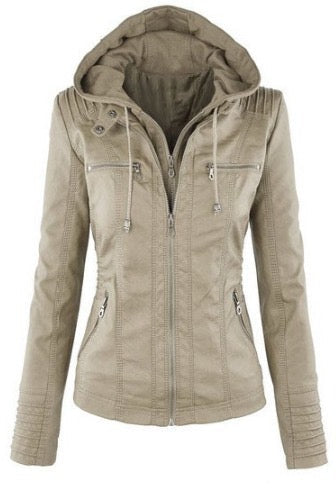 Keil™ - Stylische Lederjacke mit Kapuze