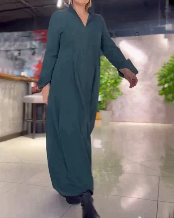 Nora™ - Langes Polokleid mit Schlitz
