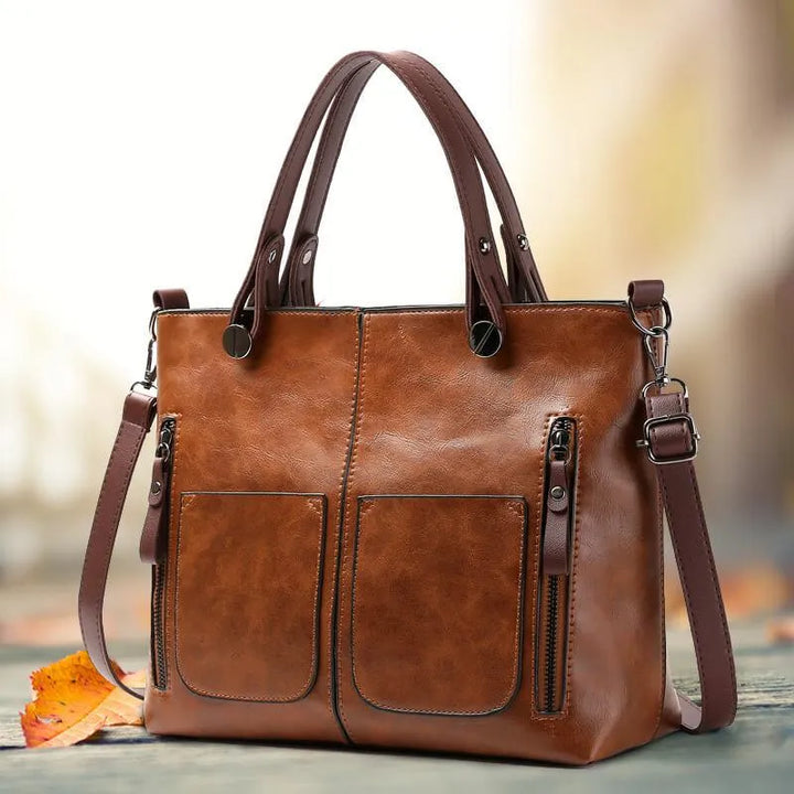 Sienna™ – Elegante Klassieke Lederen Schoudertas voor Tijdloze Stijl