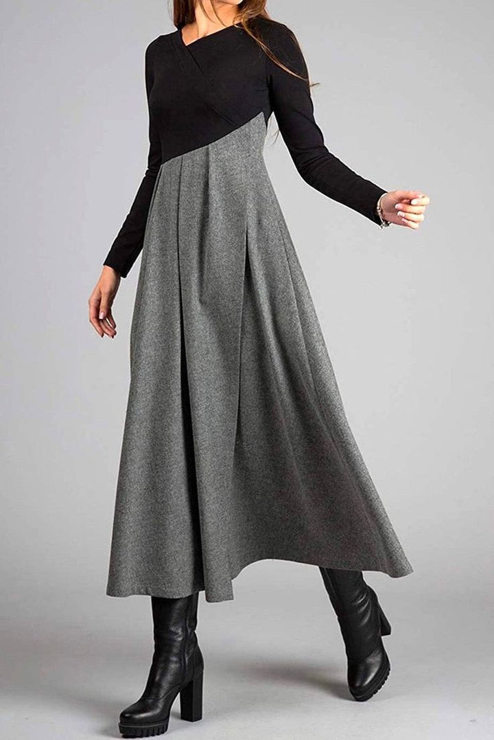 Anastasia™ - Elegante Maxi Abito con Maniche Lunghe