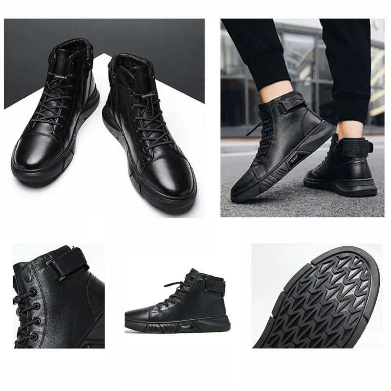 Stilvolle schwarze Herrenschuhe aus Leder für jede Gelegenheit