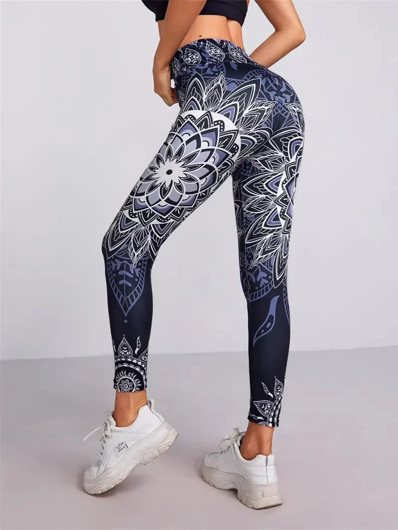 Modne damskie legginsy z kwiatowym wzorem - stylowy i elegancki look