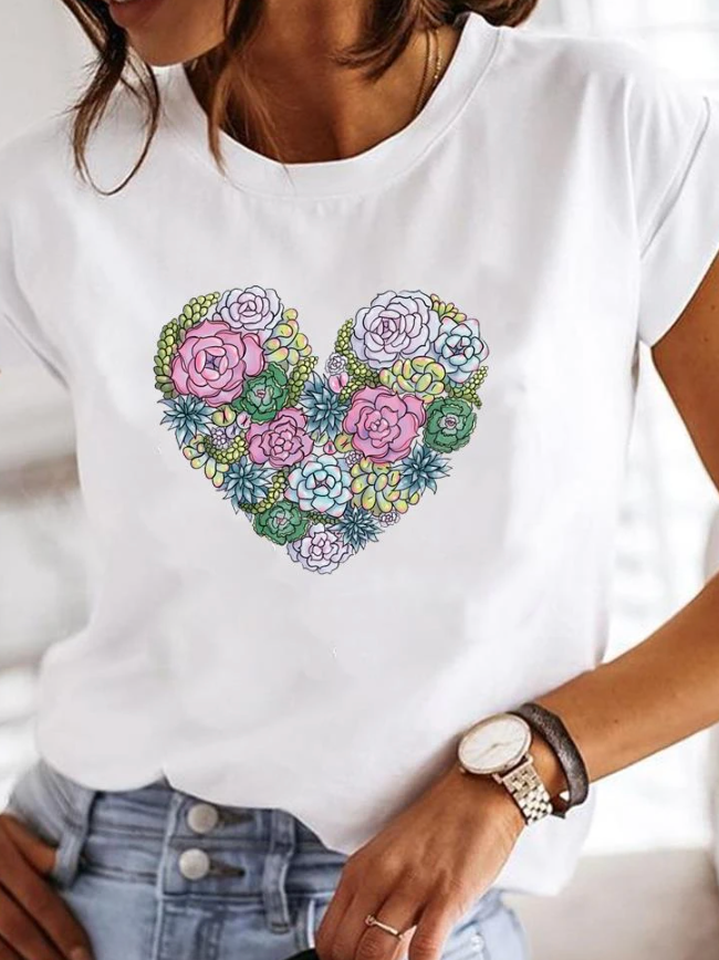Modisches weißes Kurzarm-T-Shirt für Frauen für den Sommer