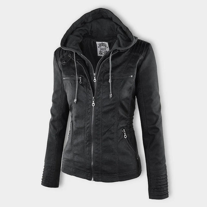 Keil™ - Stylische Lederjacke mit Kapuze