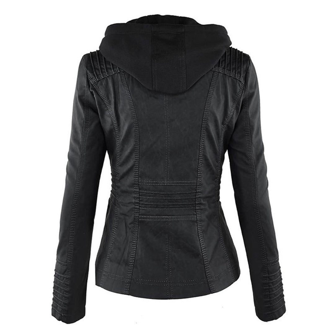 Keil™ - Stylische Lederjacke mit Kapuze