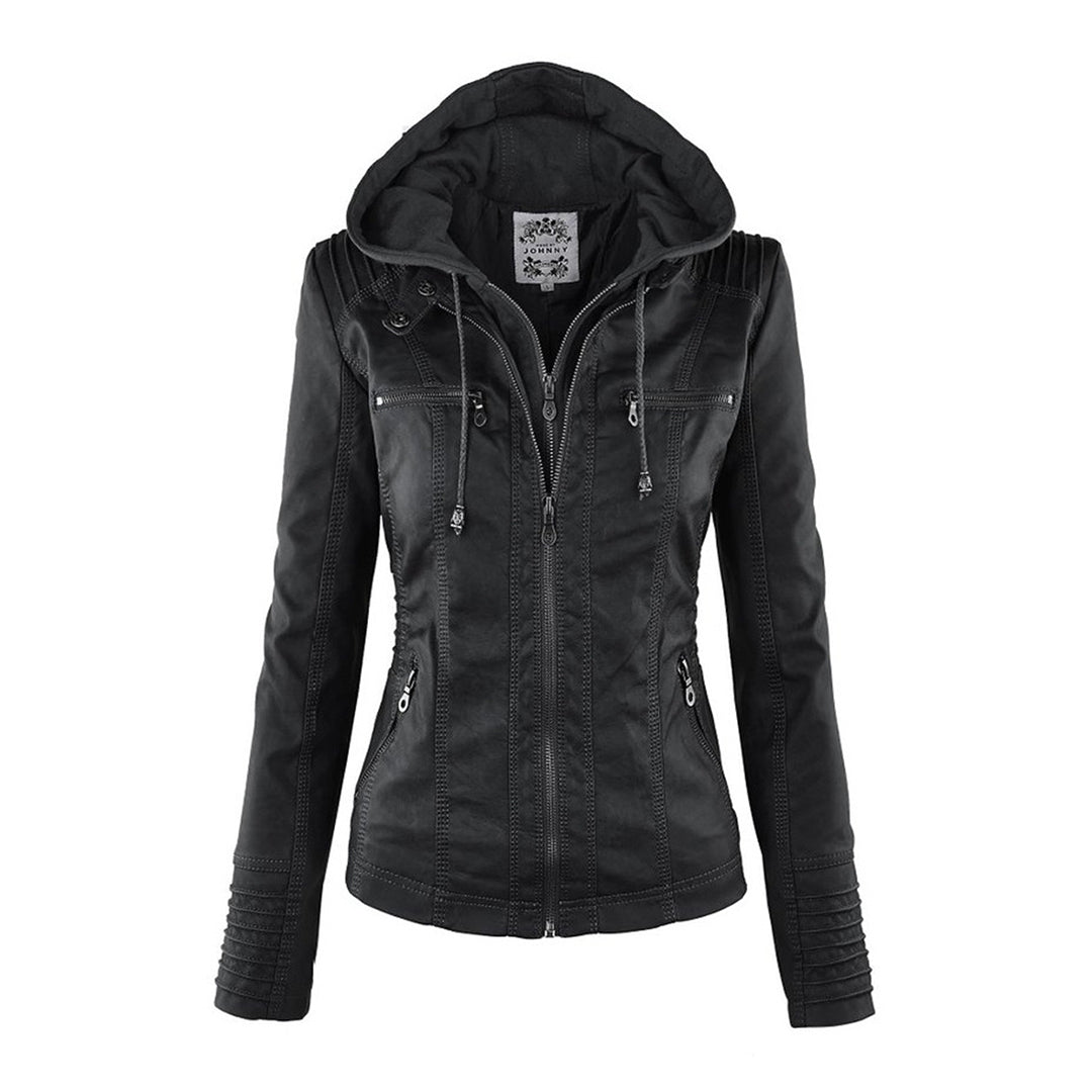 Keil™ - Stylische Lederjacke mit Kapuze