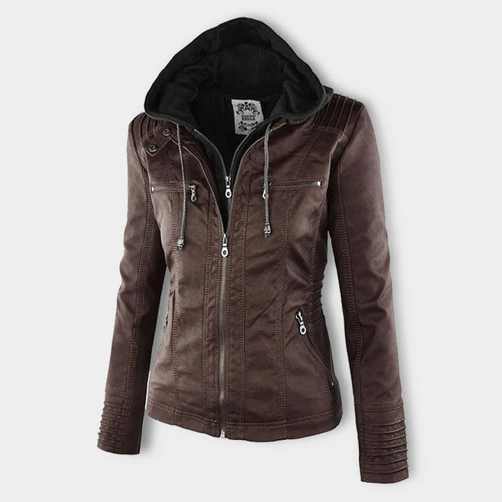 Keil™ - Stylische Lederjacke mit Kapuze