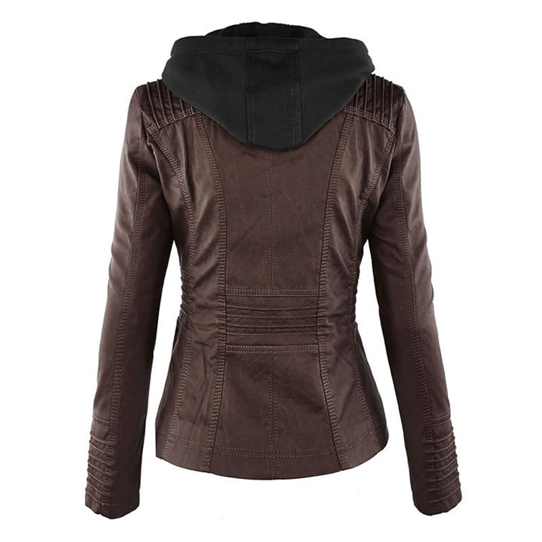 Keil™ - Stylische Lederjacke mit Kapuze
