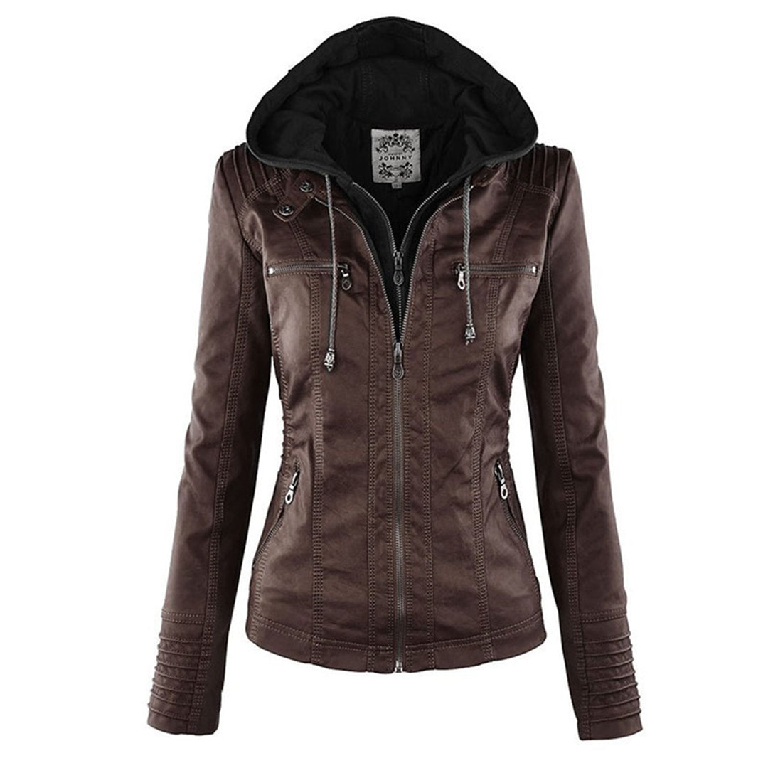 Keil™ - Stylische Lederjacke mit Kapuze