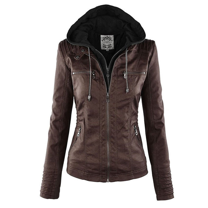 Keil™ - Stylische Lederjacke mit Kapuze