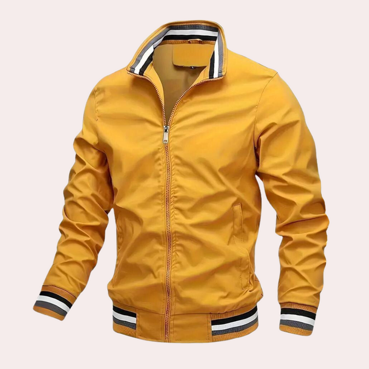 Schicke orangefarbene Herrenjacke für unwiderstehlichen Freizeitstil