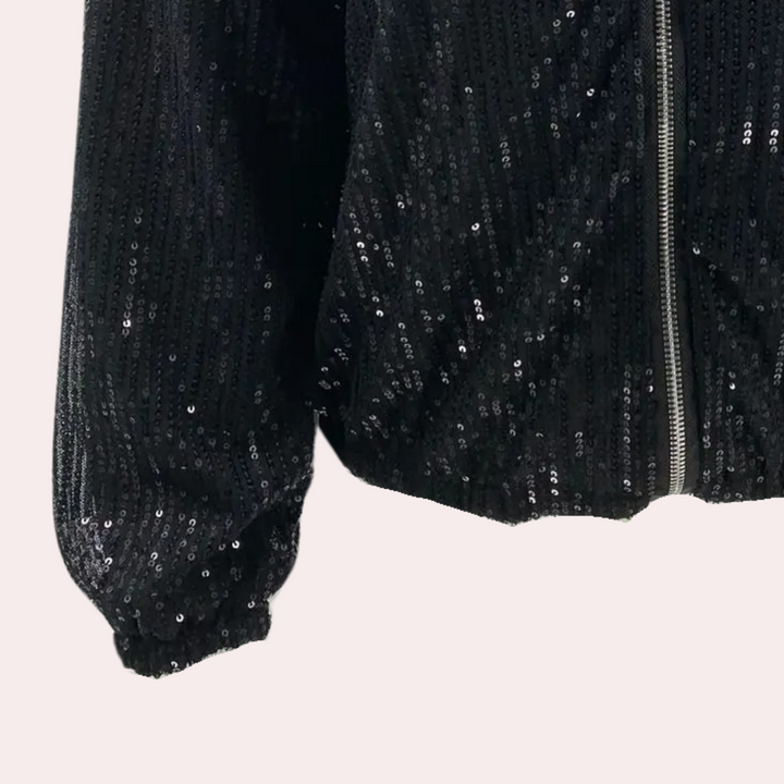 Elegante Damenjacke mit faszinierenden Pailletten verziert