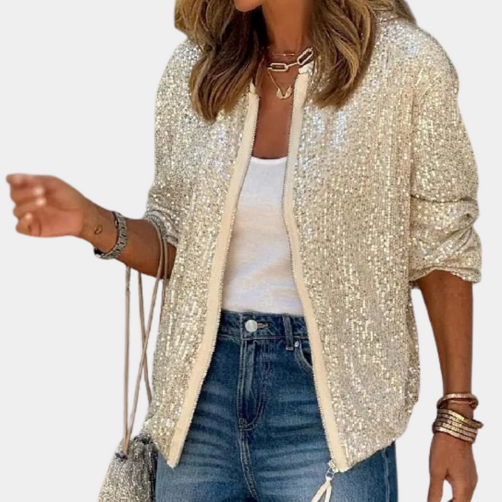 Elegante Damenjacke mit faszinierenden Pailletten verziert