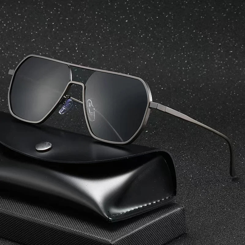 Stylowe i trwałe męskie okulary aviator ze stali nierdzewnej – elegancki dodatek do każdego stroju