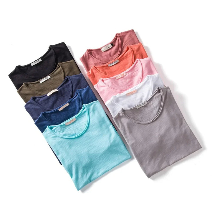 Alvino™ Bequemes Baumwoll-T-Shirt mit Rundhalsausschnitt
