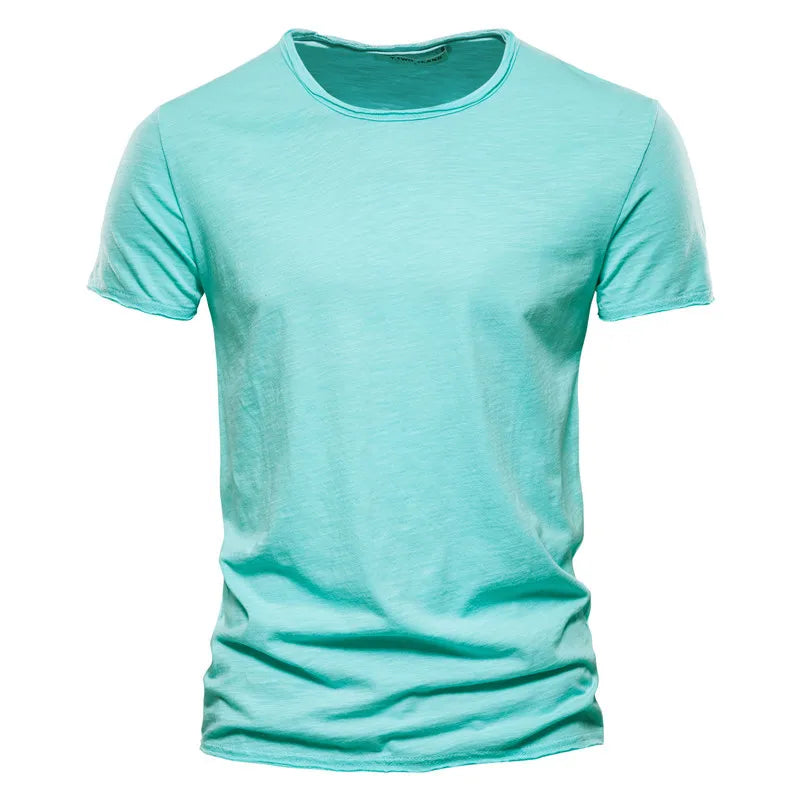 Alvino™ Bequemes Baumwoll-T-Shirt mit Rundhalsausschnitt