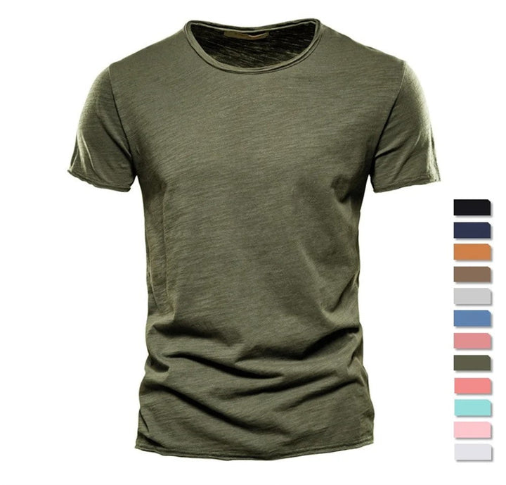 Alvino™ Bequemes Baumwoll-T-Shirt mit Rundhalsausschnitt