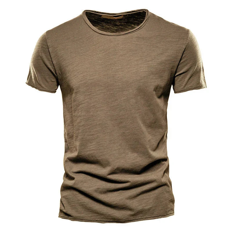 Alvino™ Bequemes Baumwoll-T-Shirt mit Rundhalsausschnitt